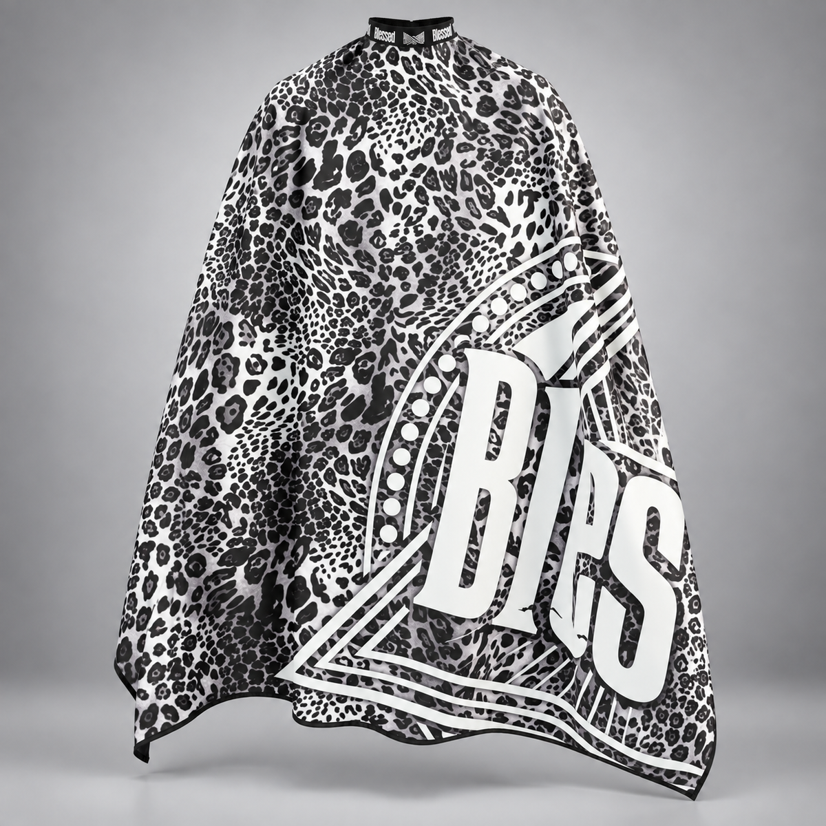 Capa de Corte Profesional Blessed Leopardo Gris Animal Print (140 x 170 cm)