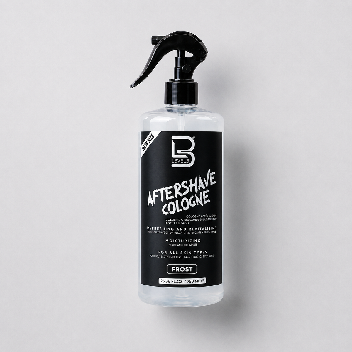 Aftershave profesional L3VEL3 Cologne aroma Frost 750 ml bote blanco