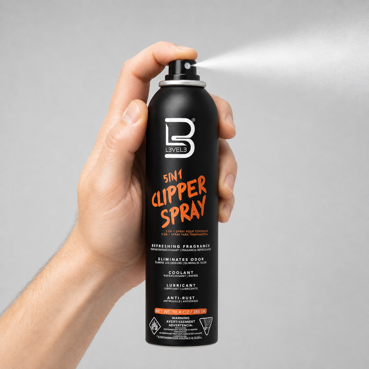 Pulverización del spray 5 en 1 L3VEL3 para limpieza, enfriamiento y desinfección de cuchillas
