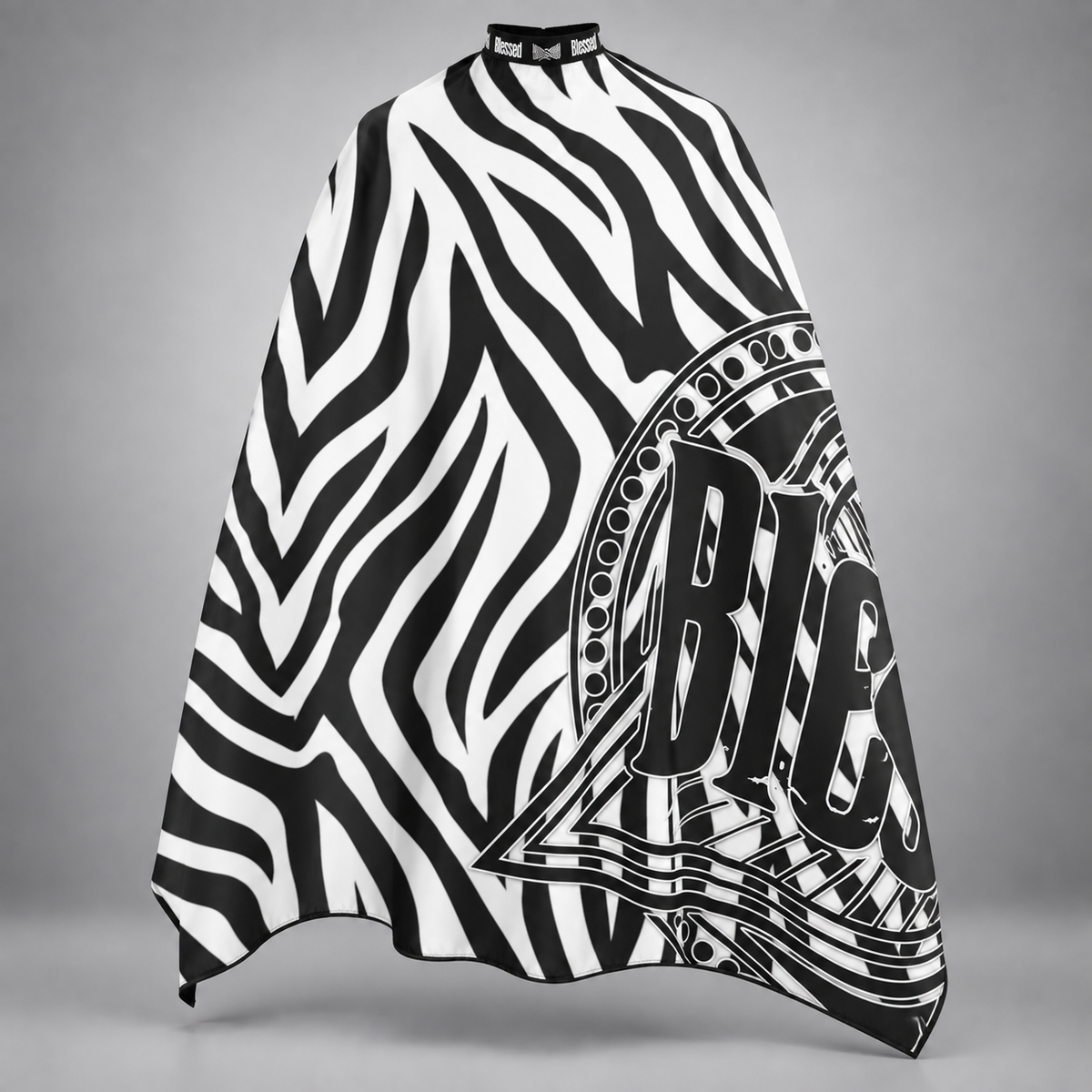 Capa de Corte Profesional Blessed Cebra Blanco y Negro (140 x 170 cm)
