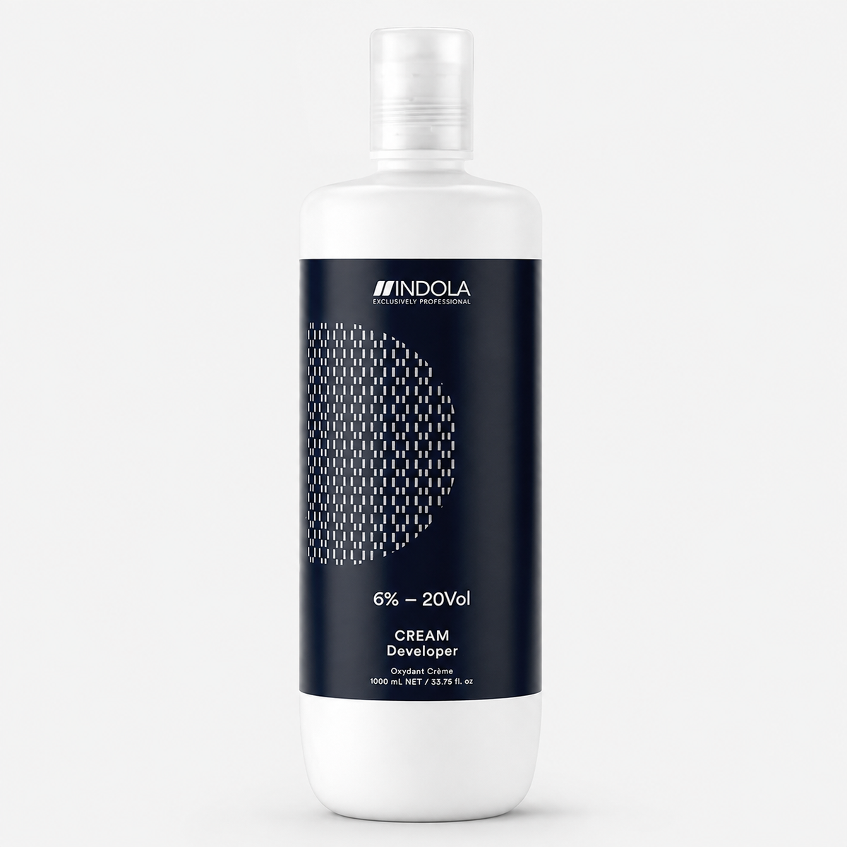 Botella de agua oxigenada en crema Indola 20 Volúmenes (6%) de 1000 ml para tinte y cobertura