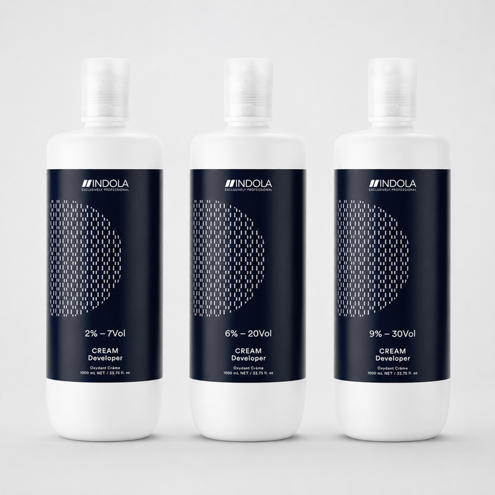 Gama de cremas oxidantes profesionales Indola Cream Developer de 1000 ml en 7, 20 y 30 volúmenes