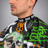 Capa de Corte Profesional Blessed Calavera Verde Graffiti (140 x 170 cm)