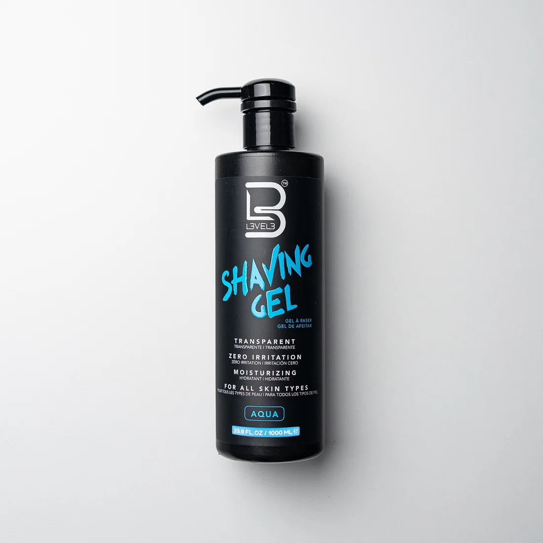 Bote de gel de afeitado de precisión L3VEL3 Shaving Gel 500 ml aroma Aqua