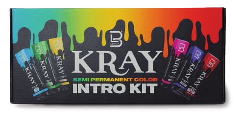 Caja del kit de iniciación de tintes semipermanentes de fantasía L3VEL3 Kray Color Intro Kit 100 ml
