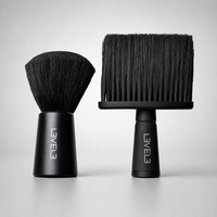 Set de dos brochas quitapelos para cuello profesionales L3VEL3 redonda y plana color negro mate