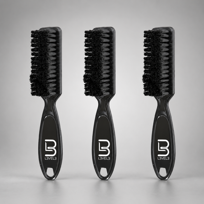 Set de 3 cepillos profesionales para degradados y fades L3VEL3 Fade Brush color negro
