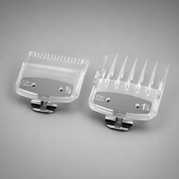Set de dos peines guía premium números 0.5 y 1.5 transparentes con clip metálico para máquina cortapelo
